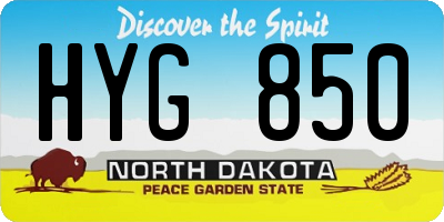ND license plate HYG850