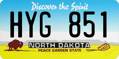 ND license plate HYG851