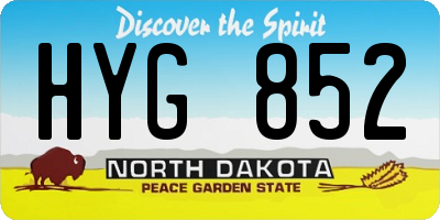 ND license plate HYG852