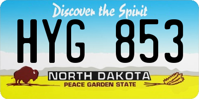 ND license plate HYG853