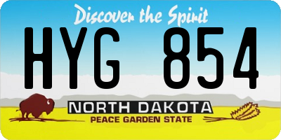 ND license plate HYG854