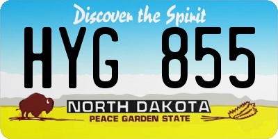 ND license plate HYG855
