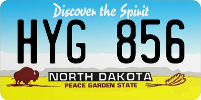 ND license plate HYG856
