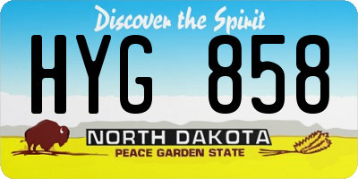 ND license plate HYG858