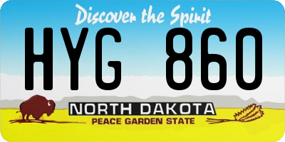 ND license plate HYG860