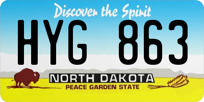 ND license plate HYG863