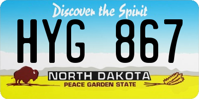 ND license plate HYG867