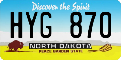 ND license plate HYG870
