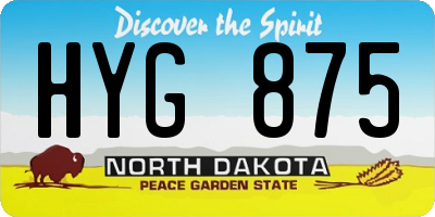 ND license plate HYG875