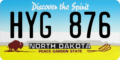 ND license plate HYG876