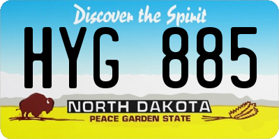 ND license plate HYG885