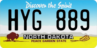 ND license plate HYG889