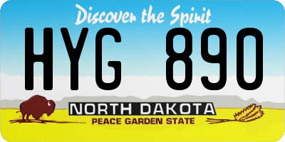 ND license plate HYG890