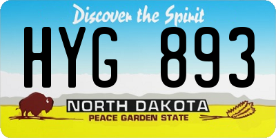ND license plate HYG893