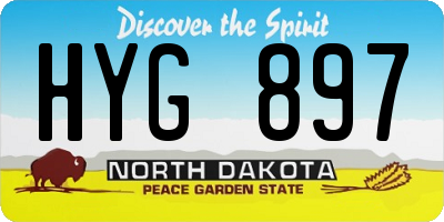 ND license plate HYG897