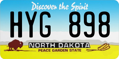 ND license plate HYG898