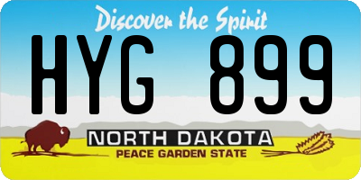 ND license plate HYG899