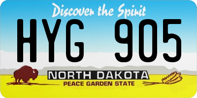 ND license plate HYG905
