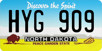 ND license plate HYG909