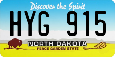 ND license plate HYG915