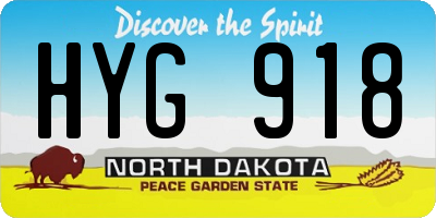ND license plate HYG918