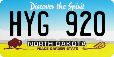 ND license plate HYG920