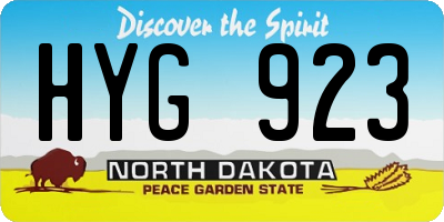 ND license plate HYG923