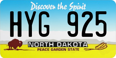 ND license plate HYG925