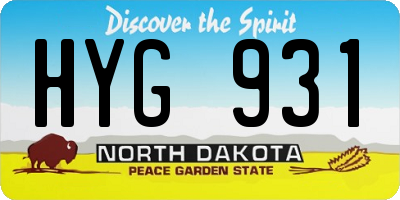 ND license plate HYG931