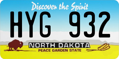 ND license plate HYG932