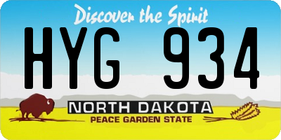 ND license plate HYG934