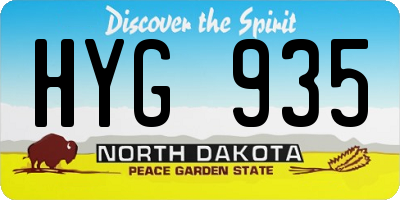 ND license plate HYG935