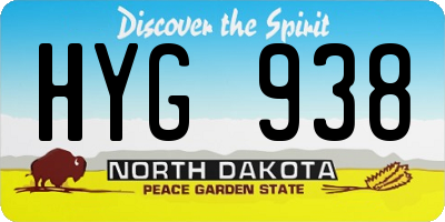 ND license plate HYG938