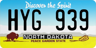ND license plate HYG939