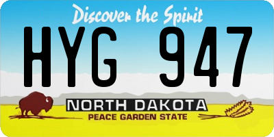 ND license plate HYG947
