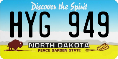 ND license plate HYG949