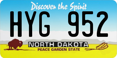ND license plate HYG952
