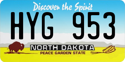 ND license plate HYG953