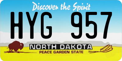ND license plate HYG957