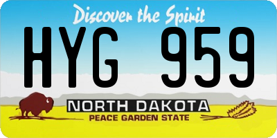ND license plate HYG959