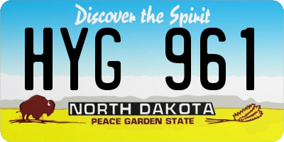 ND license plate HYG961
