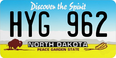 ND license plate HYG962