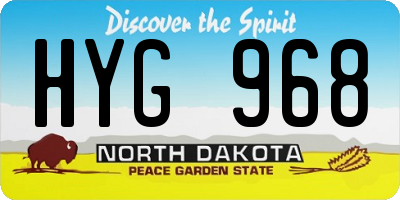 ND license plate HYG968