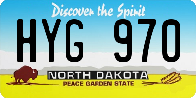 ND license plate HYG970