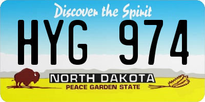 ND license plate HYG974