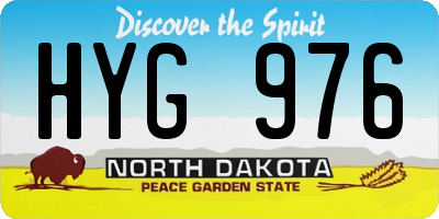 ND license plate HYG976