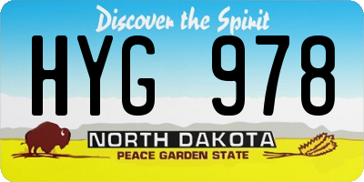 ND license plate HYG978
