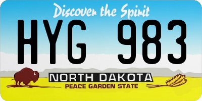 ND license plate HYG983