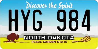 ND license plate HYG984