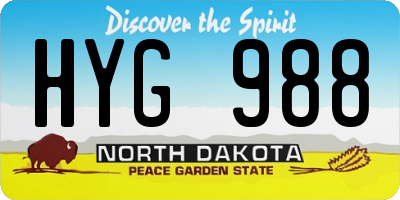 ND license plate HYG988